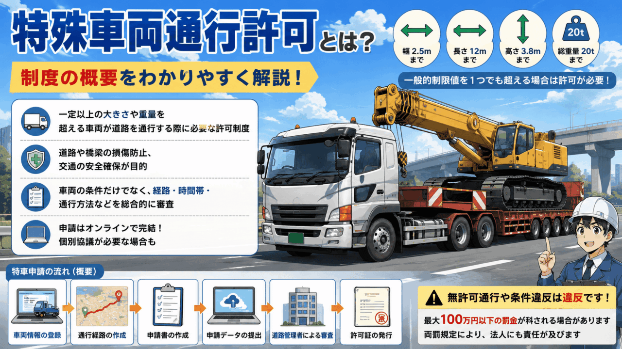特殊車両通行許可とは？制度の概要をわかりやすく解説