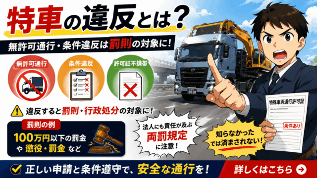 特車の一般的制限値とは？幅・高さ・重量の基準をわかりやすく解説