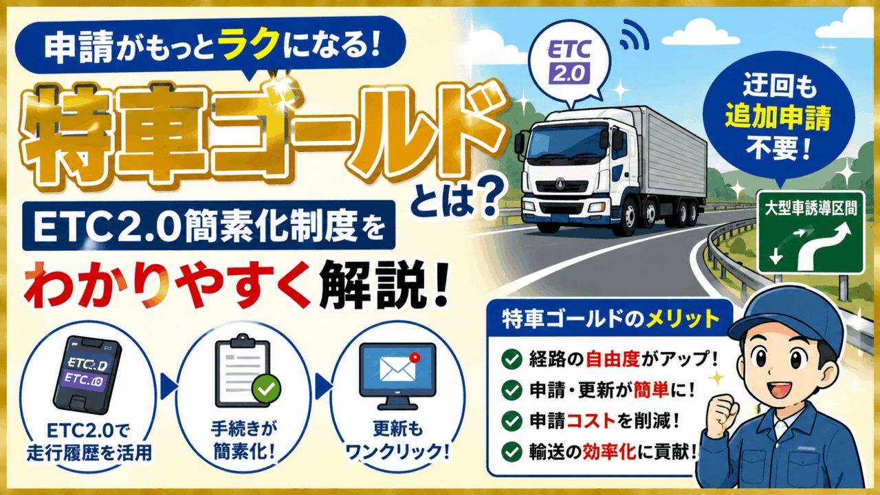 特車ゴールドとは？ETC2.0簡素化制度の内容とメリットを解説