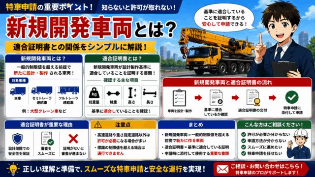 新規開発車両とは？適合証明書との関係も解説します