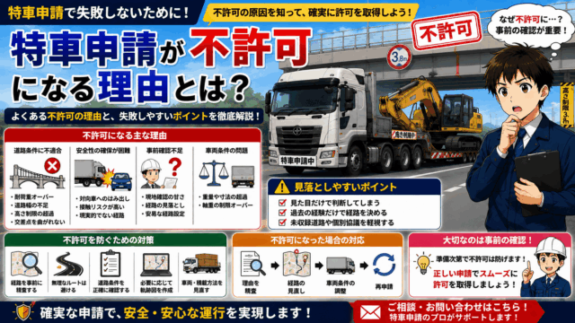 特車申請の不許可になる理由とは？特車申請で失敗しやすいポイントを解説