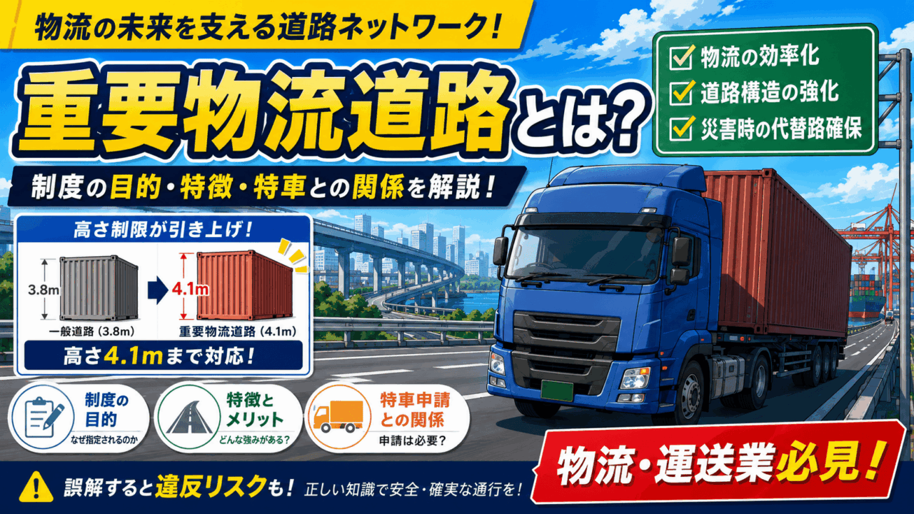 重要物流道路とは？制度の目的・特徴・特車との関係を解説