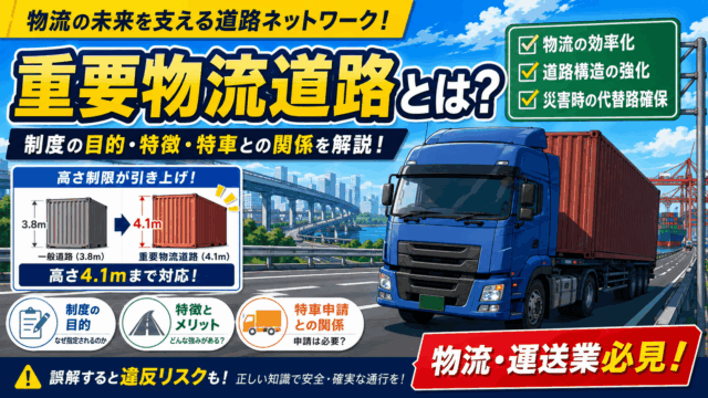 重要物流道路とは？制度の目的・特徴・特車との関係を解説