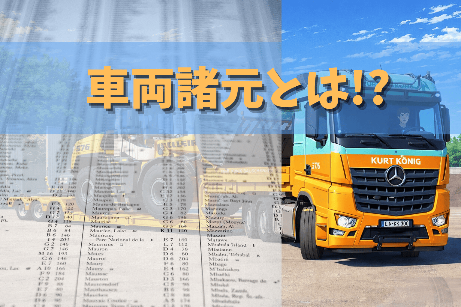 車両諸元とは？特車申請で必要になる確認ポイントを解説