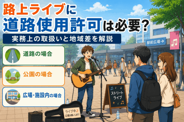 路上ライブの許可は必要？場所ごとの違いや実務上の取扱いを解説