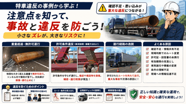 特車違反の事例から学ぶ注意点｜現場で起きるズレと実際の違反傾向