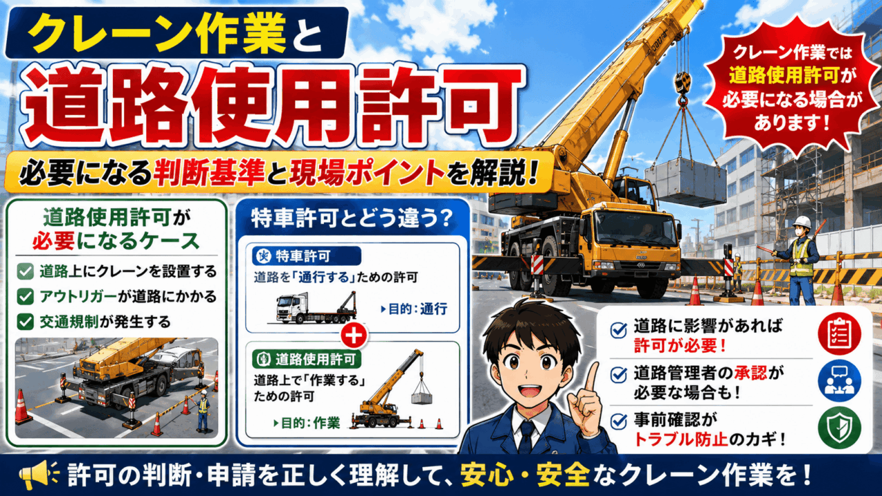 クレーン作業と道路使用許可｜必要になる判断基準と現場ポイントを丁寧に解説