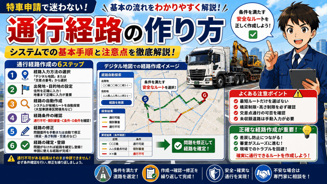 特車申請での通行経路の作り方とは？特車申請システムでの基本的な流れを解説