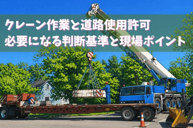 クレーン作業と道路使用許可｜必要になる判断基準と現場ポイントを丁寧に解説